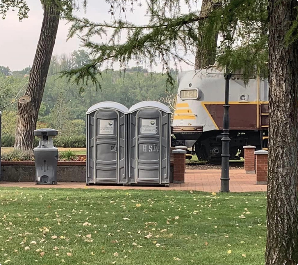 Portable toilet outside