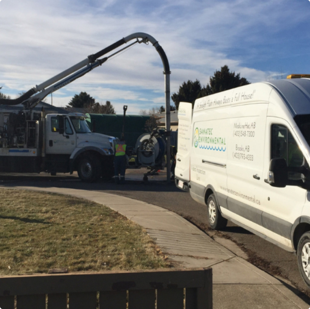 Vacuum truck services with van